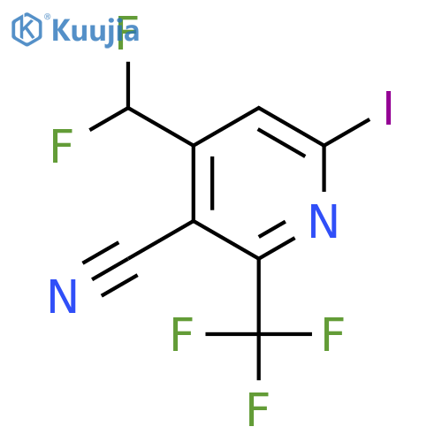 3-Cyano-4-(difluoromethyl)-6-iodo-2-(trifluoromethyl)pyridine structure