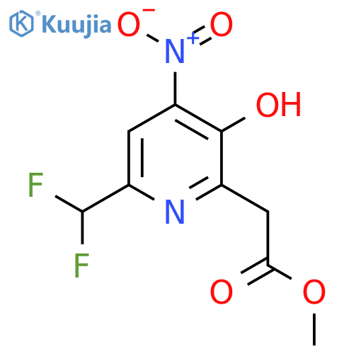 Methyl 6-(difluoromethyl)-3-hydroxy-4-nitropyridine-2-acetate structure