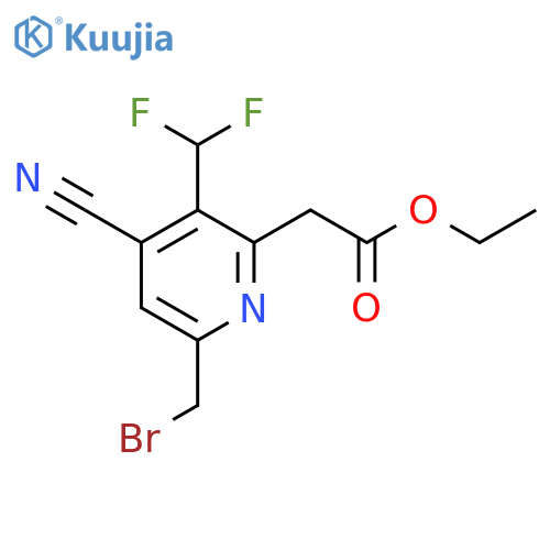 Ethyl 6-(bromomethyl)-4-cyano-3-(difluoromethyl)pyridine-2-acetate structure