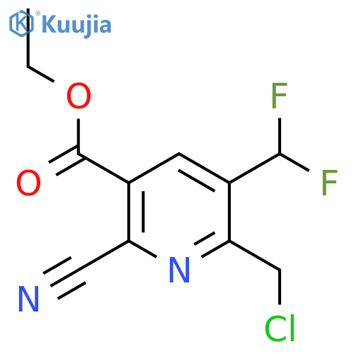 Ethyl 2-(chloromethyl)-6-cyano-3-(difluoromethyl)pyridine-5-carboxylate structure