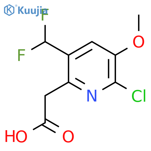 2-Chloro-5-(difluoromethyl)-3-methoxypyridine-6-acetic acid structure