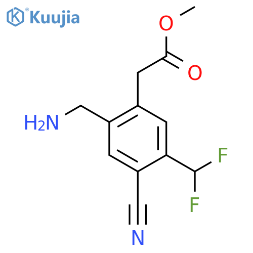 Methyl 2-aminomethyl-4-cyano-5-(difluoromethyl)phenylacetate structure