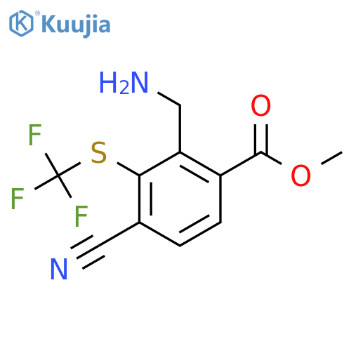 Methyl 2-aminomethyl-4-cyano-3-(trifluoromethylthio)benzoate structure