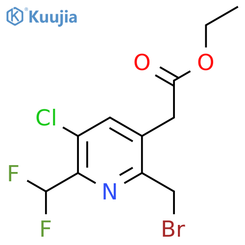 Ethyl 2-(bromomethyl)-5-chloro-6-(difluoromethyl)pyridine-3-acetate structure