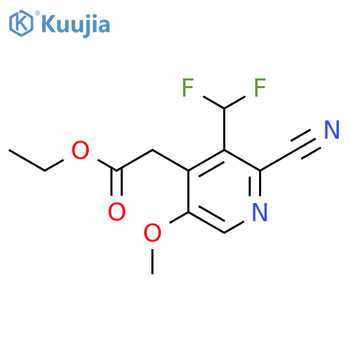 Ethyl 2-cyano-3-(difluoromethyl)-5-methoxypyridine-4-acetate structure