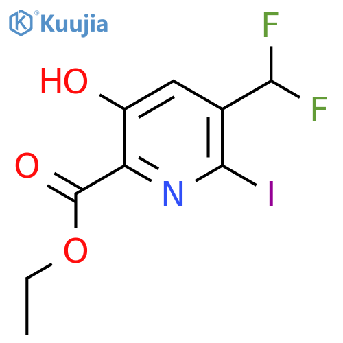 Ethyl 3-(difluoromethyl)-5-hydroxy-2-iodopyridine-6-carboxylate structure