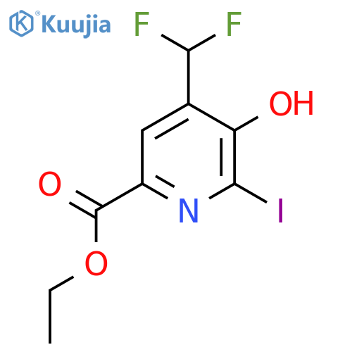 Ethyl 4-(difluoromethyl)-3-hydroxy-2-iodopyridine-6-carboxylate structure