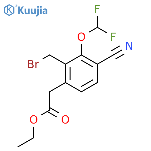 Ethyl 2-bromomethyl-4-cyano-3-(difluoromethoxy)phenylacetate structure