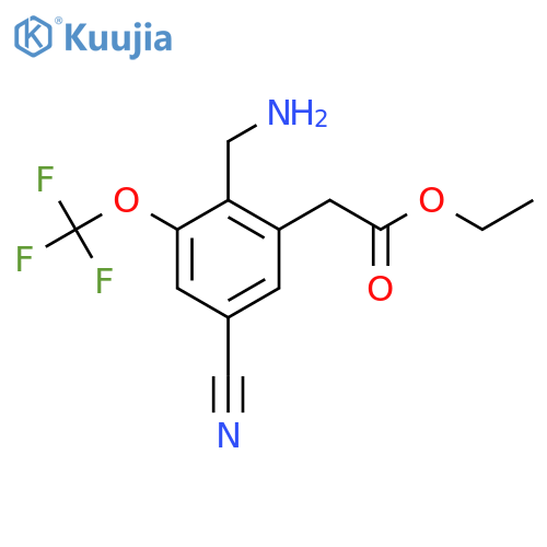 Ethyl 2-aminomethyl-5-cyano-3-(trifluoromethoxy)phenylacetate structure