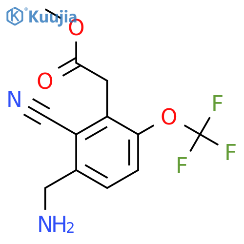 Methyl 3-aminomethyl-2-cyano-6-(trifluoromethoxy)phenylacetate structure