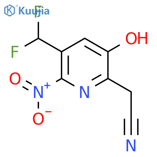 3-(Difluoromethyl)-5-hydroxy-2-nitropyridine-6-acetonitrile structure