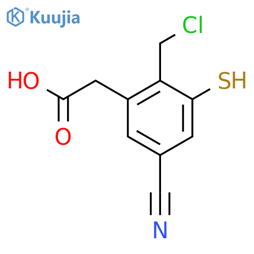 2-Chloromethyl-5-cyano-3-mercaptophenylacetic acid structure