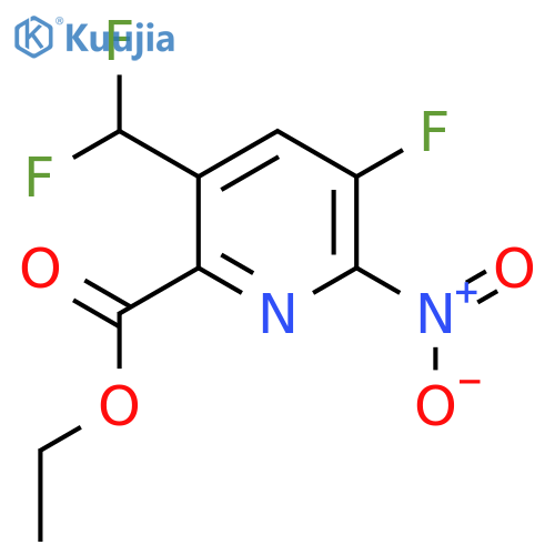 Ethyl 3-(difluoromethyl)-5-fluoro-6-nitropyridine-2-carboxylate structure