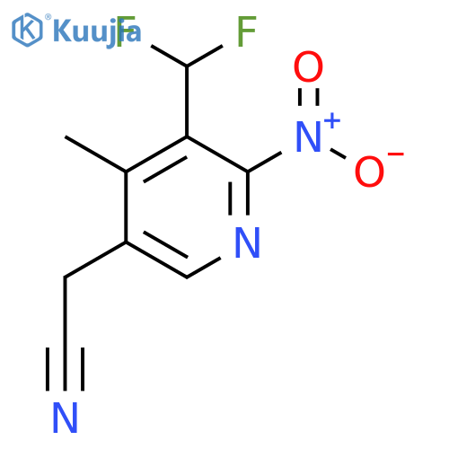 3-(Difluoromethyl)-4-methyl-2-nitropyridine-5-acetonitrile structure
