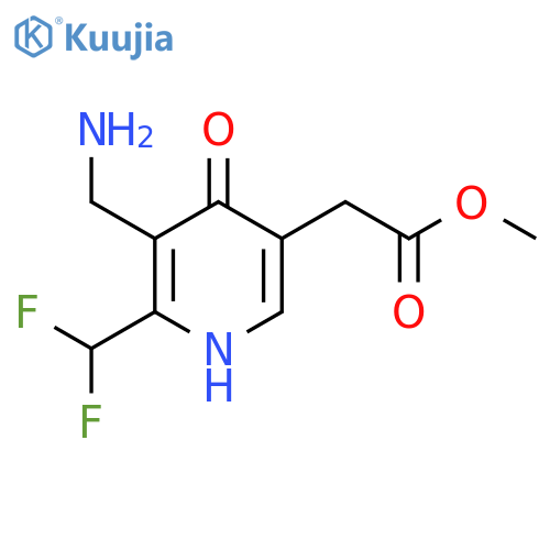 Methyl 3-(aminomethyl)-2-(difluoromethyl)-4-hydroxypyridine-5-acetate structure