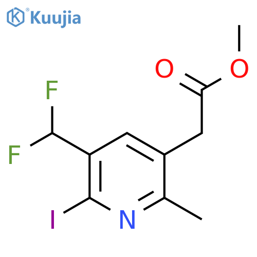 Methyl 3-(difluoromethyl)-2-iodo-6-methylpyridine-5-acetate structure