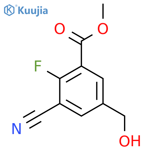 Methyl 3-cyano-2-fluoro-5-(hydroxymethyl)benzoate structure