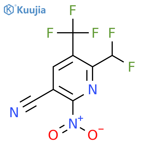 3-Cyano-6-(difluoromethyl)-2-nitro-5-(trifluoromethyl)pyridine structure