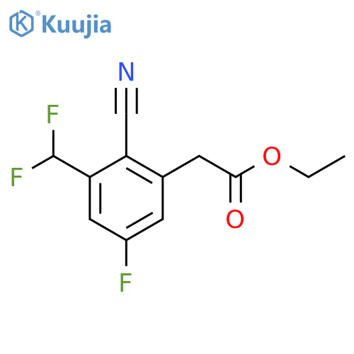 Ethyl 2-cyano-3-difluoromethyl-5-fluorophenylacetate structure