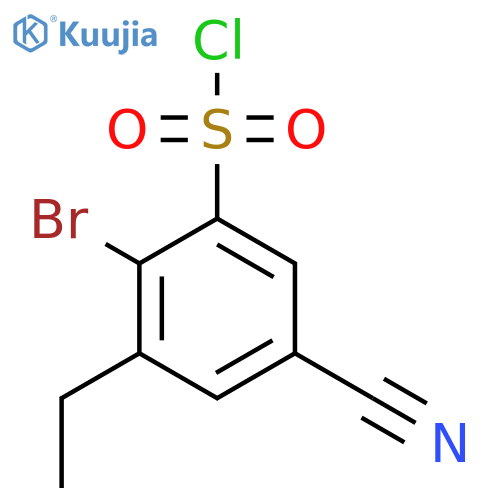 2-Bromo-5-cyano-3-ethylbenzenesulfonyl chloride structure