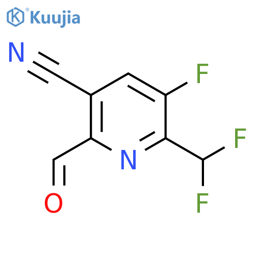 5-Cyano-2-(difluoromethyl)-3-fluoropyridine-6-carboxaldehyde structure