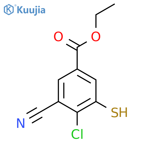 Ethyl 4-chloro-3-cyano-5-mercaptobenzoate structure