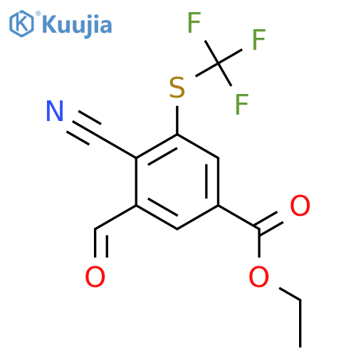 Ethyl 4-cyano-3-formyl-5-(trifluoromethylthio)benzoate structure