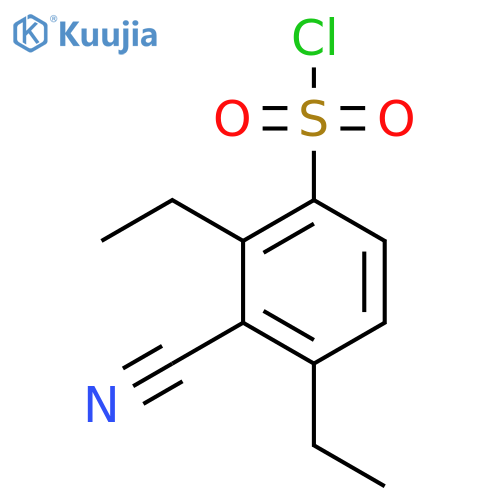3-Cyano-2,4-diethylbenzenesulfonyl chloride structure