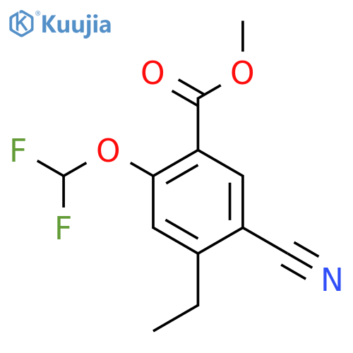 Methyl 5-cyano-2-difluoromethoxy-4-ethylbenzoate structure