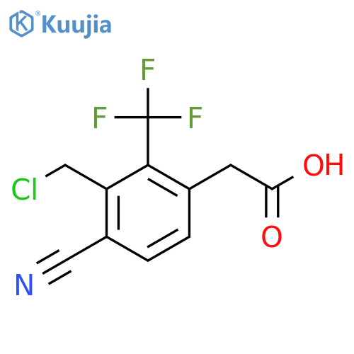 3-Chloromethyl-4-cyano-2-(trifluoromethyl)phenylacetic acid structure
