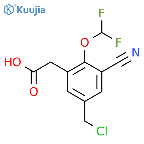 5-Chloromethyl-3-cyano-2-(difluoromethoxy)phenylacetic acid structure