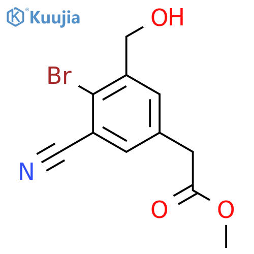 Methyl 4-bromo-5-cyano-3-(hydroxymethyl)phenylacetate structure