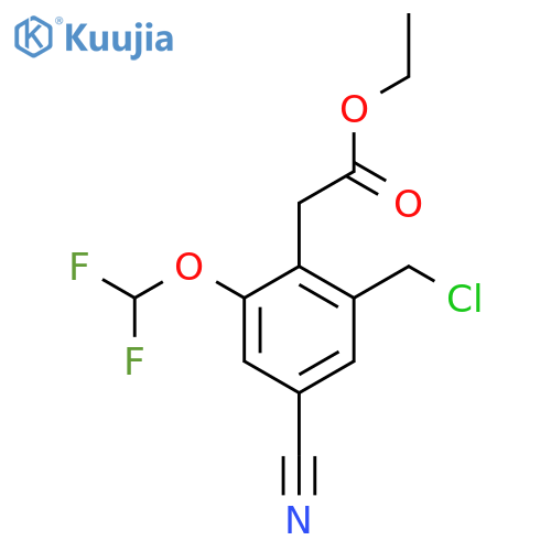 Ethyl 2-chloromethyl-4-cyano-6-(difluoromethoxy)phenylacetate structure