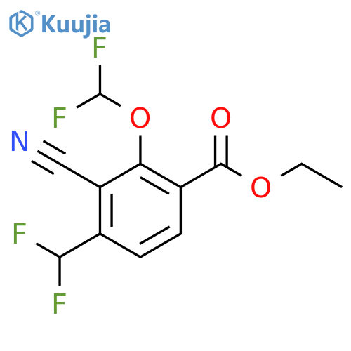 Ethyl 3-cyano-2-difluoromethoxy-4-(difluoromethyl)benzoate structure