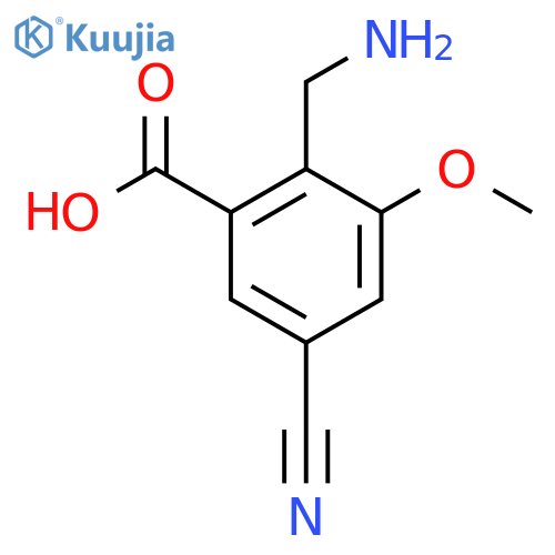 2-Aminomethyl-5-cyano-3-methoxybenzoic acid structure