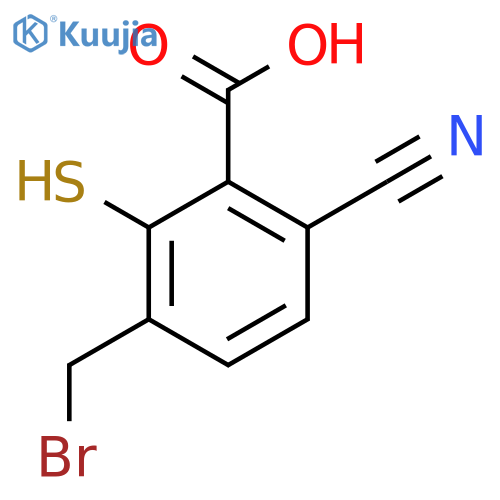 3-Bromomethyl-6-cyano-2-mercaptobenzoic acid structure
