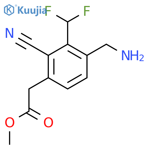 Methyl 4-aminomethyl-2-cyano-3-(difluoromethyl)phenylacetate structure