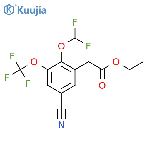 Ethyl 5-cyano-2-difluoromethoxy-3-(trifluoromethoxy)phenylacetate structure