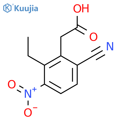 6-Cyano-2-ethyl-3-nitrophenylacetic acid structure