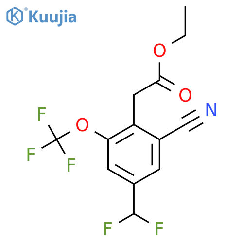 Ethyl 2-cyano-4-difluoromethyl-6-(trifluoromethoxy)phenylacetate structure