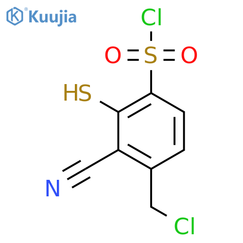 4-Chloromethyl-3-cyano-2-mercaptobenzenesulfonyl chloride structure