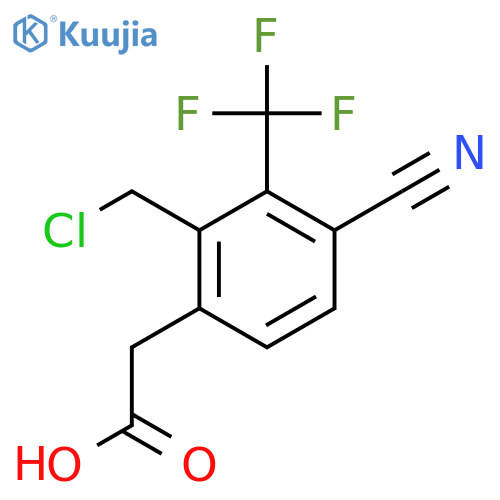 2-Chloromethyl-4-cyano-3-(trifluoromethyl)phenylacetic acid structure