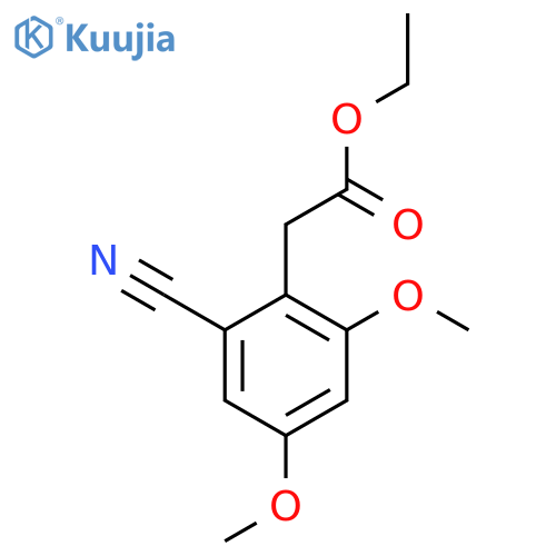 Ethyl 2-cyano-4,6-dimethoxyphenylacetate structure