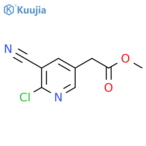 Methyl 2-chloro-3-cyanopyridine-5-acetate structure