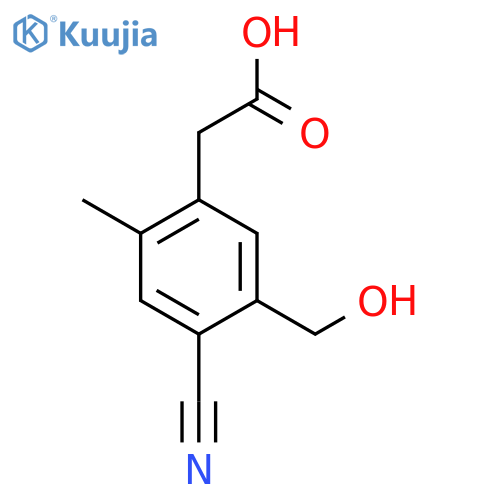 4-Cyano-5-hydroxymethyl-2-methylphenylacetic acid structure