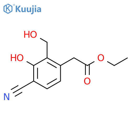 Ethyl 4-cyano-3-hydroxy-2-(hydroxymethyl)phenylacetate structure