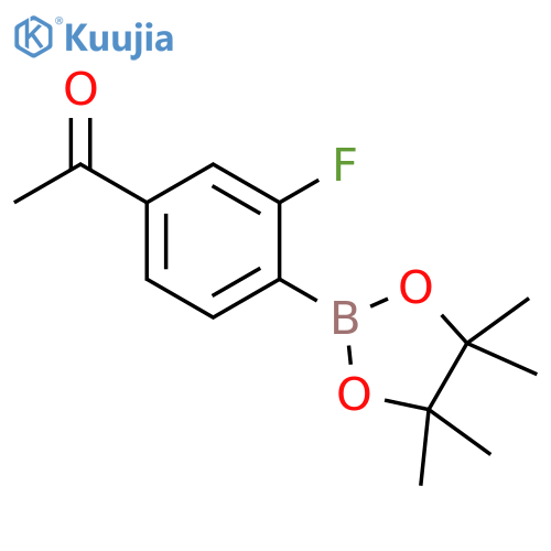 1-(3-Fluoro-4-(4,4,5,5-tetramethyl-1,3,2-dioxaborolan-2-yl)phenyl)ethan-1-one structure