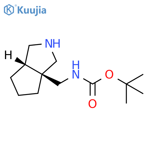 tert-butyl N-[(3aS,6aS)-octahydrocyclopenta[c]pyrrol-3a-ylmethyl]carbamate structure