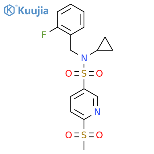 N-cyclopropyl-N-[(2-fluorophenyl)methyl]-6-methanesulfonylpyridine-3-sulfonamide structure