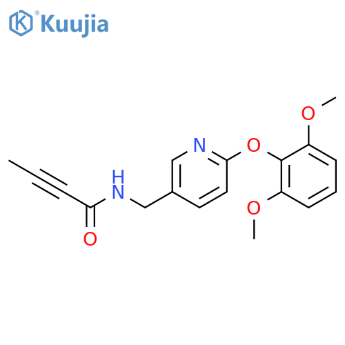 N-{[6-(2,6-dimethoxyphenoxy)pyridin-3-yl]methyl}but-2-ynamide structure